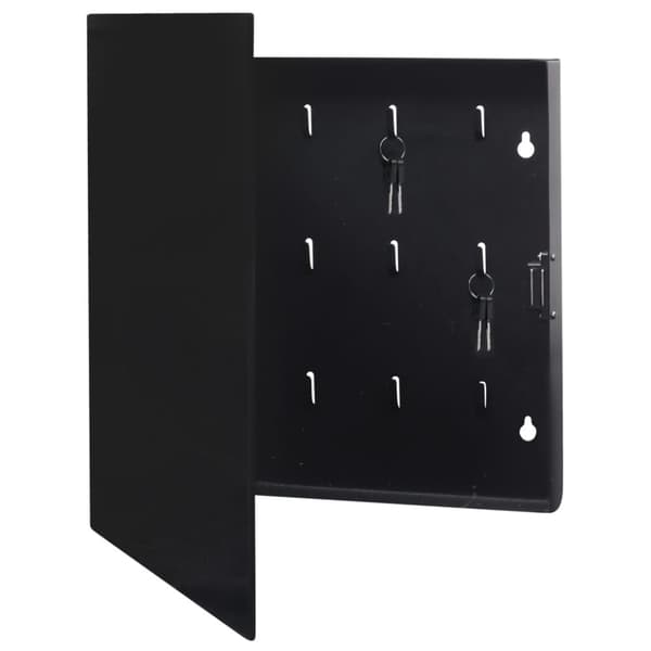 vidaXL nøgleskab med magnetisk tavle 35x35x5,5 cm sort