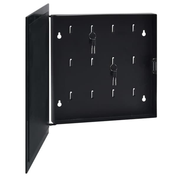 vidaXL nøgleskab med magnetisk tavle 35x35x5,5 cm sort