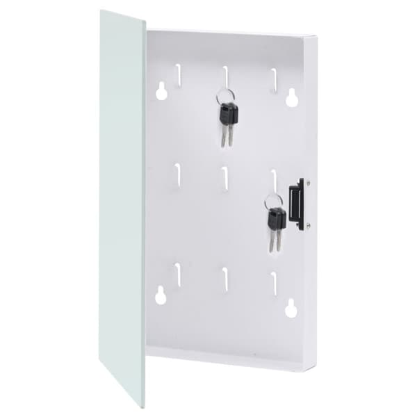 vidaXL Nyckelskåp med magnetisk tavla vit 30x20x5,5 cm