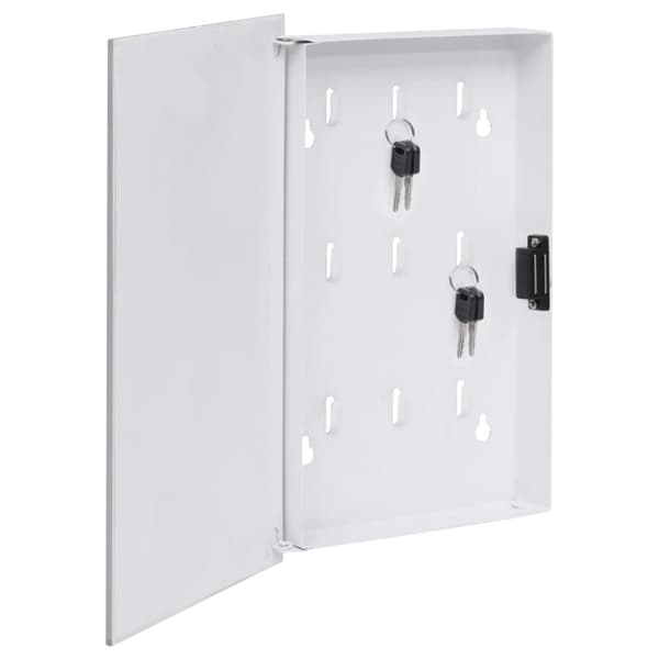 vidaXL Nyckelskåp med magnetisk tavla vit 30x20x5,5 cm