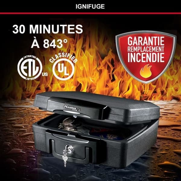 MASTER LOCK Säkerhetsfodral / Safe - Brandsäker och vattentät - Format S - 4,9L