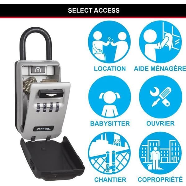 MASTER LOCK Bakgrundsbelyst säker nyckellåda - Med handtag