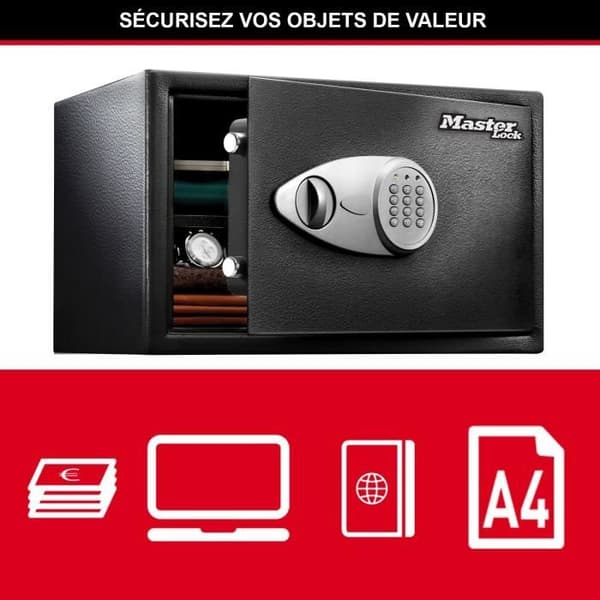 MASTER LOCK Säker med programmerbar elektronisk kombination - Svart och metallgrå
