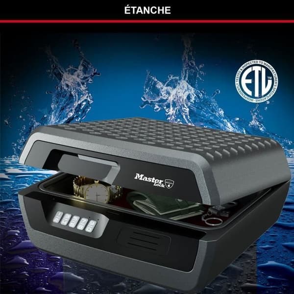 Brandsäkert säkerhetsfodral - MASTER LOCK - CHW30300EURHRO - Brandsäker och vattentät - Stor 10L - Elektronisk kostym