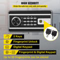 Pikkukuva 7 / 10: Digitaalisen Turvalukon Safe Box - 4 Lukitussysteemiä, Vahvaa Terästä & Sisäinen Matto