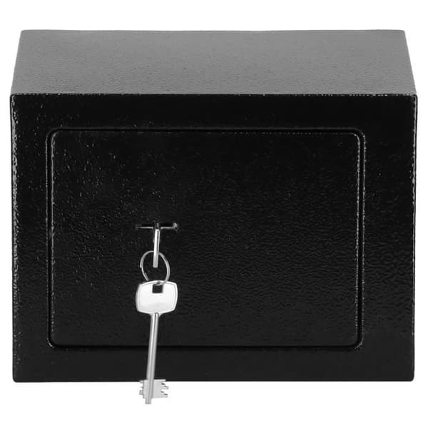 SPRINGOS® kassaskåp för hemmet, hållbart högsäkerhetsskåp i stål, nyckelförvaring för pengar 17 x 17 x 23 cm