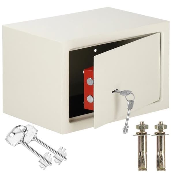 SPRINGOS® kassaskåp för hemmet - Högsäkerhetsstål - Pengaförvaring med nyckel 31x20x20cm
