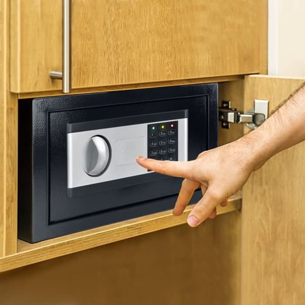 Säkerhets elektroniskt tak med stål - XMTECH - 38x30x30cm - Med kod - 8mm - Svart