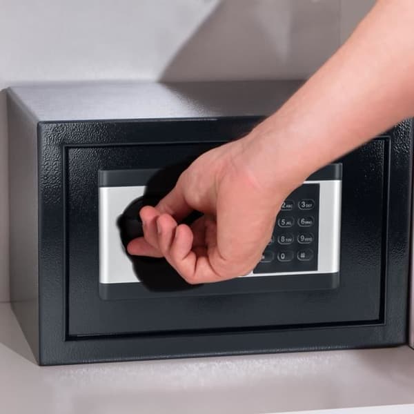 Säkerhets elektroniskt tak med stål - XMTECH - 38x30x30cm - Med kod - 8mm - Svart