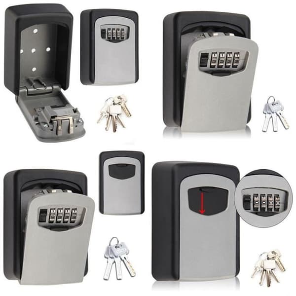 Nyckelskåp - Ej specificerat - Väggmonterad - Aluminium - 4 siffror - Grå