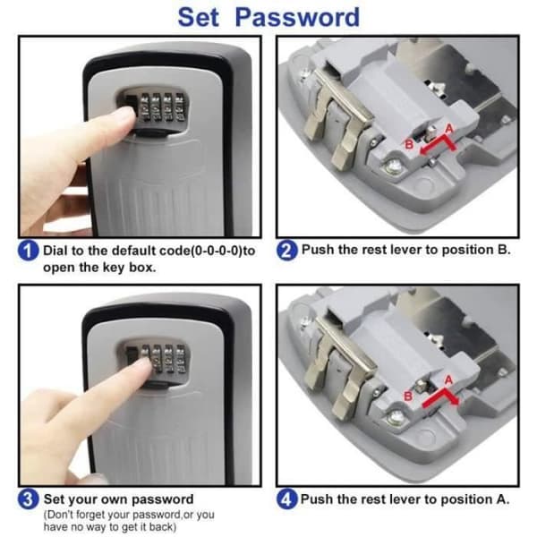 AWY07217-Wolka Secure Key Box Superior Large Key Box med 4-siffrig numerisk kod