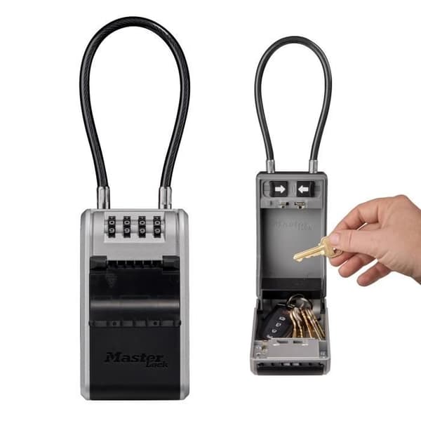 MASTER LOCK - Exteriör nyckellåda med handtag - Ny design - Stor kapacitet - Hög säkerhet - 19,6 x 7,6 x 5,6 cm