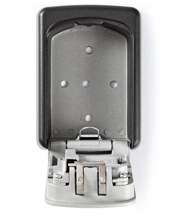 NEDIS trezor na klíče/ kombinace Dial Lock/ 2 klíče/ vnitřní a venkovní/ hliník/ černo-šedý