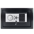 Miniatyrbild 1 av 4: Elektroniskt kassaskåp, Litet kassaskåp i järnstål, eld Med digitalt lösenord och 2 säkerhetsnycklar, Svart, 38 x 30 x 30 cm