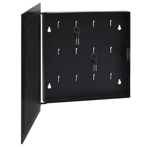 vidaXL nøgleskab med magnetisk tavle 35x35x5,5 cm sort -  Sikkerhedsskabe