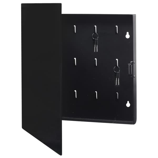 vidaXL nøgleskab med magnetisk tavle 35x35x5,5 cm sort -  Sikkerhedsskabe