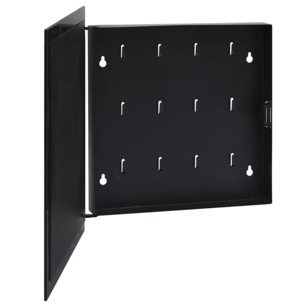 vidaXL nøgleskab med magnetisk tavle 35x35x5,5 cm sort -  Sikkerhedsskabe
