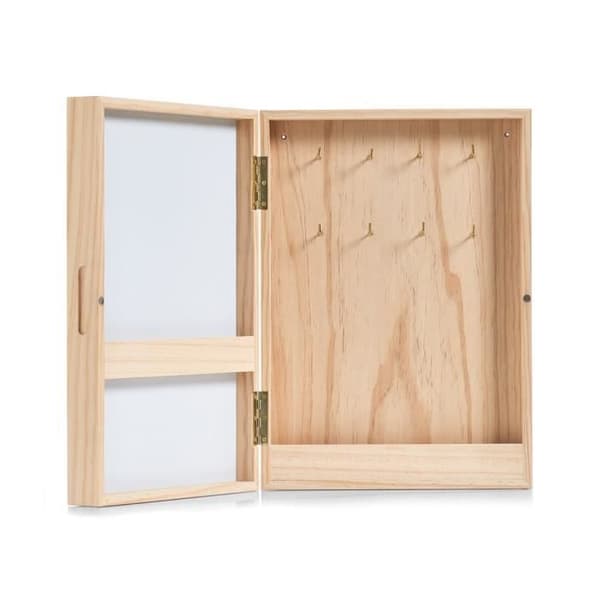 Zeller Nyckel-/Memo-låda m. Whiteboard, Trä Clé/mémo, Keramik, Vit, One Size - 15142
