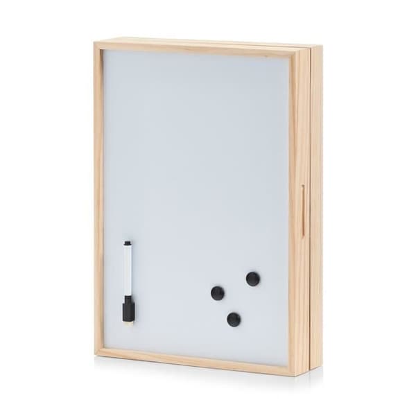 Zeller Nyckel-/Memo-låda m. Whiteboard, Trä Clé/mémo, Keramik, Vit, One Size - 15142