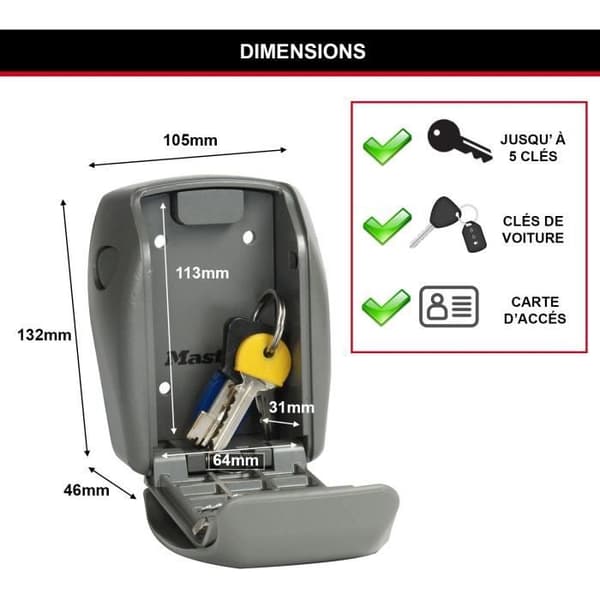 Säker nyckellåda - MASTER LOCK - 5415EURD - Certifierad produkt - Välj åtkomst Dela dina nycklar säkert