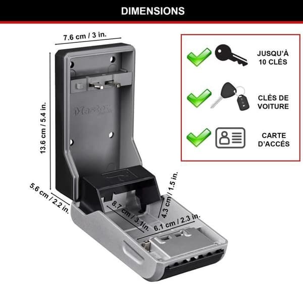Masterlock säkerhetsskåp Nyckelbox 5481EURD L format