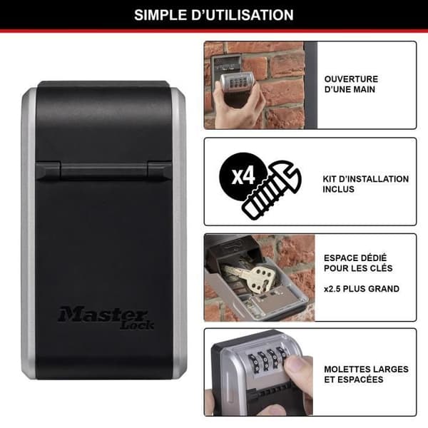 Masterlock säkerhetsskåp Nyckelbox 5481EURD L format