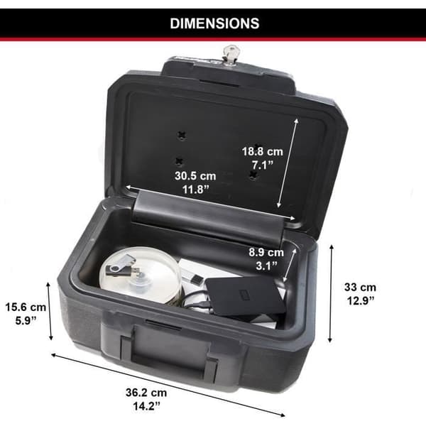 Brandsäkert kassaskåp - MASTER LOCK - H0100EURHRO - Vattentät med nyckel - 4,9 L, 15,6 x 36,2 x 33 cm