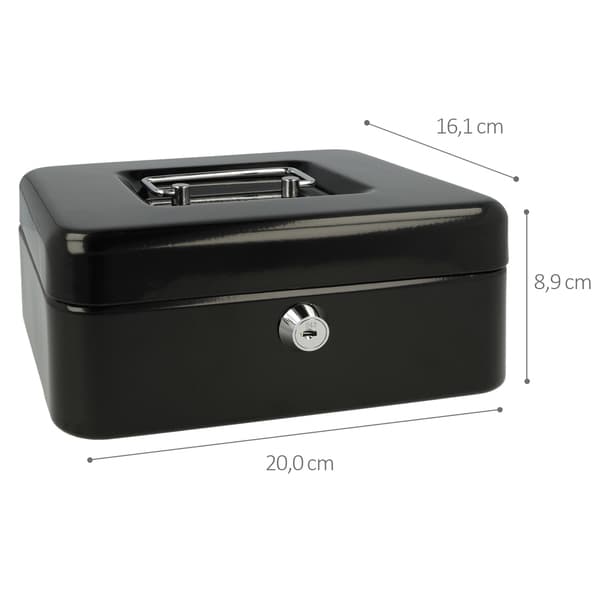 Westcott AC-E51001-ZW Kasseskuffe 200x161x90mm Sort, plastindsats med 3 rum