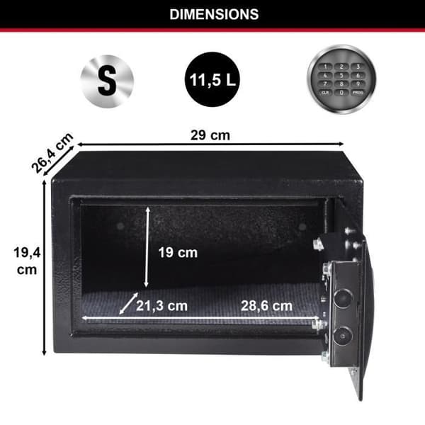 Safe MASTER LOCK X041ML 11L - Elektroniskt lås - Perfekt för smycken, identitetspapper