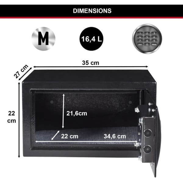 MASTER LOCK Safe - Format M - 22,0 x 35,0x 27 cm