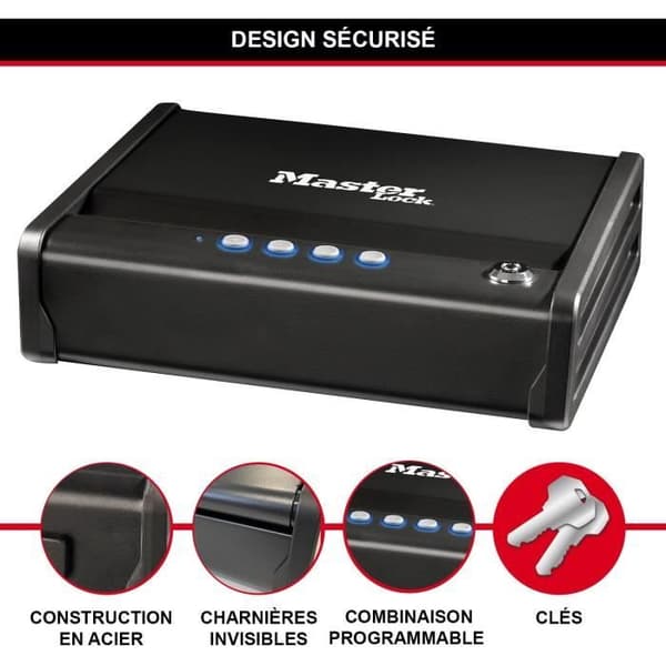 Small Safe MASTERLOCK MLD08E - Elektronisk kombination - Idealisk för checkhäften, kontanter, smycken, pass