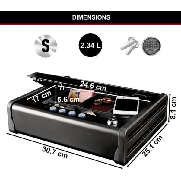 Small Safe MASTERLOCK MLD08E - Elektronisk kombination - Idealisk för checkhäften, kontanter, smycken, pass