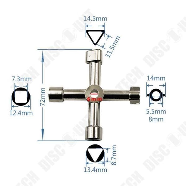 TD® Universalnyckel Justerbar korsformad triangulär verktygssats Compact Magic zinklegering multifunktionsskåp