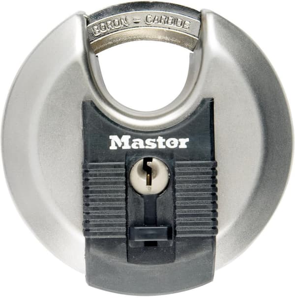 MASTER LOCK 70 mm bred Excell skivehængelås i rustfrit stål med afskærmet bøjle