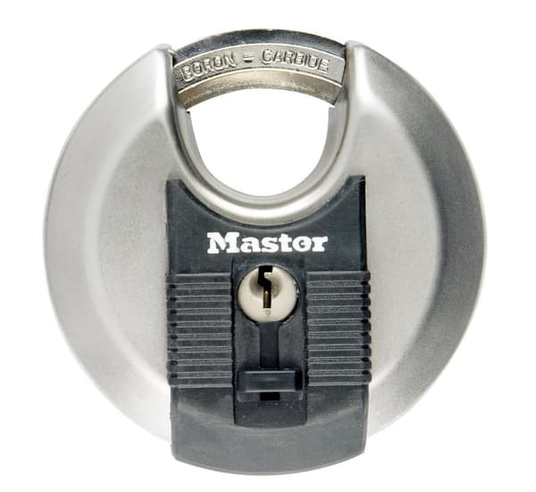 MASTER LOCK 70 mm bred Excell skivehængelås i rustfrit stål med afskærmet bøjle
