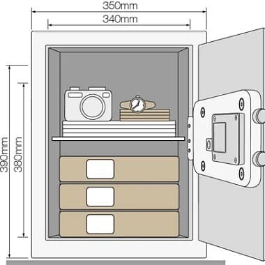 Yale YSV/390/DB2 Kontorpengeskab 40 l Stål Sort