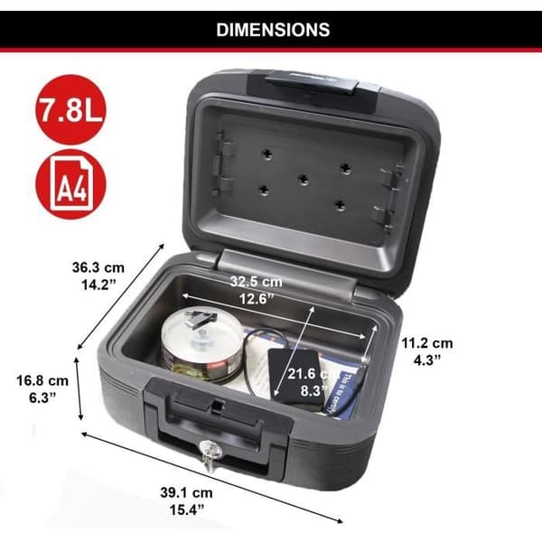 Brandsäkert säkerhetsfodral - MASTER LOCK - LCHW20101 - Brandsäkert och vattentätt - Nyckellås - Medium