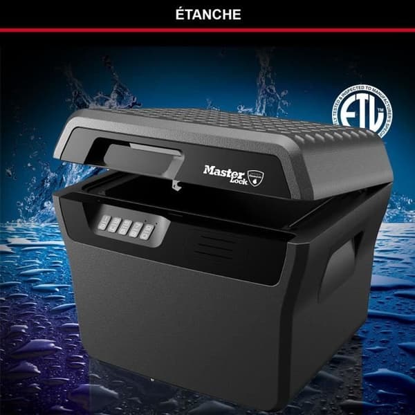 Brandsäker säkerhetsbox - MASTER LOCK - FHW40300EURHRO - Brandsäker och vattentät - Stor 18,5L - Elektronisk dräkt
