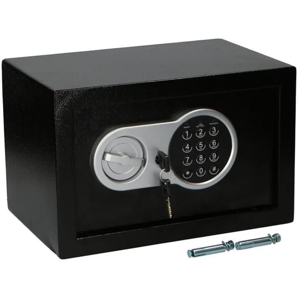 Elektroniskt kassaskåp - Ej specificerat - Ej specificerat - Svart - Stål - 31x23x22 cm