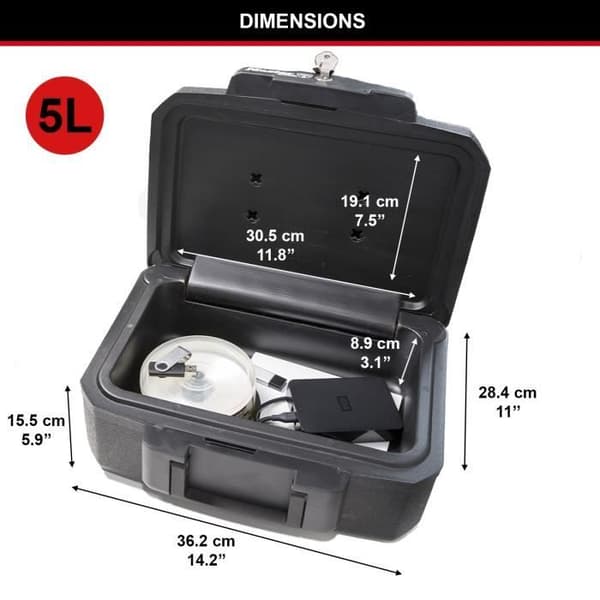 MASTER LOCK kuljetettava tulenkestävä turvakaappi - 5L - asiakirjoille, USB-muistitikuille jne.