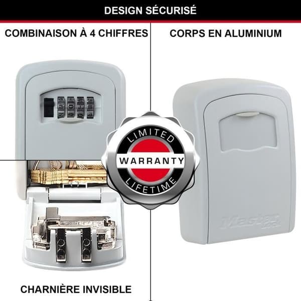 MASTER LOCK Secure Key Box - Koko M - Valkoinen - Avainlaatikko - Turvallinen säilytys