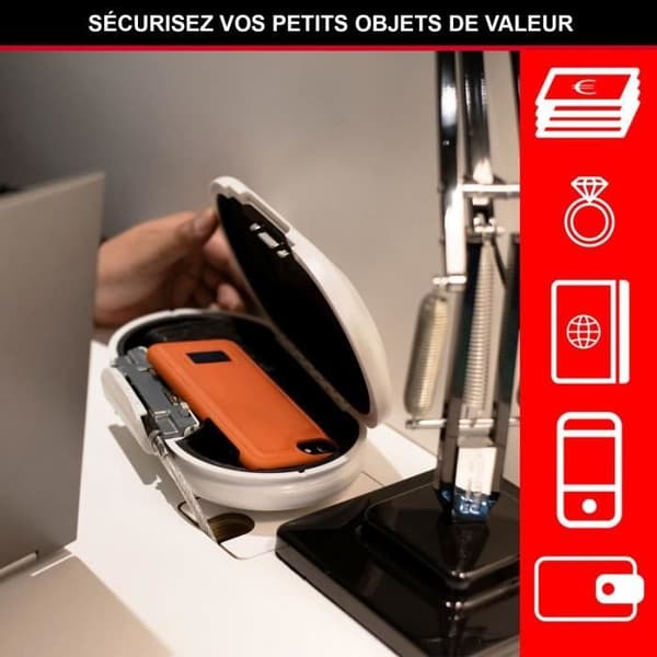 Mini kannettava kassakaappi - MASTER LOCK - 5900EURDWHT - Kaapelilla - Yhdistelmä - Valkoinen