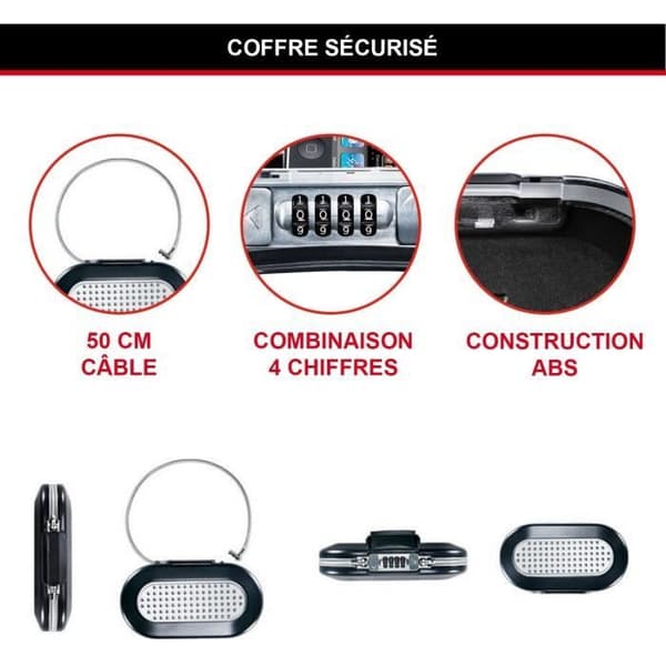 Mini Portabelt Kassaskåp - MASTER LOCK - 5900EURD - Med Kabel - Kombination - Svart