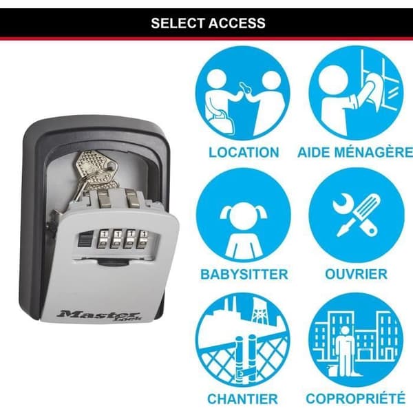 MASTER LOCK -avainlaatikko [keskikokoinen] [seinäkiinnitys] - 5401EURD - Select Access Jaa avaimesi turvallisesti