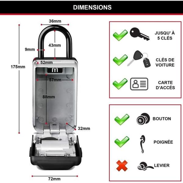 Masterlock-turvakaapin avainlaatikko 5424EURD koko M
