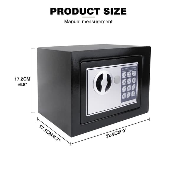 Sikker, solid stål konstruktion, digital PIN betjening, overflademonteret installation,SORT 4.6L