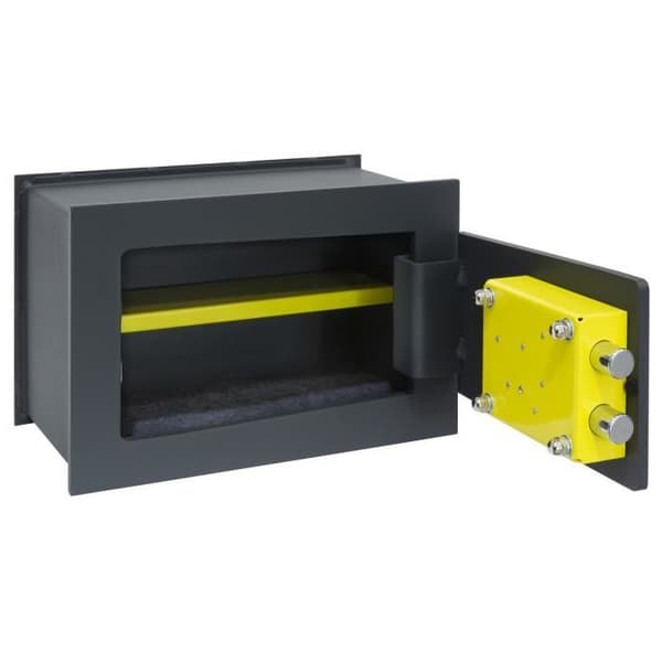 Arregui Ideal 10 281320 Väggmonterat kassaskåp, 10 mm hög säkerhet, nyckelöppning, liten 23 x 35 x 20 cm, 10 L mörkgrå