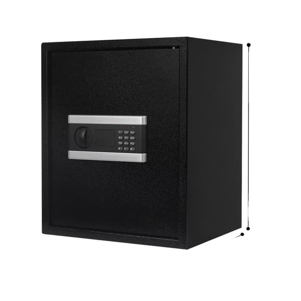 Sikkerhedsboks, 45L kapacitet, stålplade konstruktion, dimensioner: 45x38x31 cm,sort