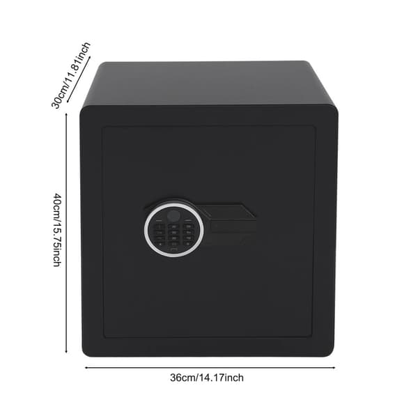 Elektronisk Sikkerhedsboks, Dobbeltlagsdesign, Adgang med Kode og Nøgle, 60 mm Dørtykkelse,sort