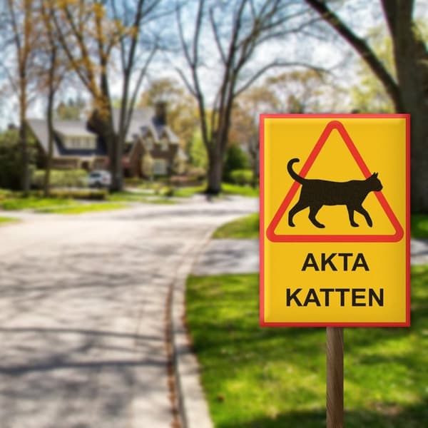 Kattskylt / Varningsskylt Katt - Skylt